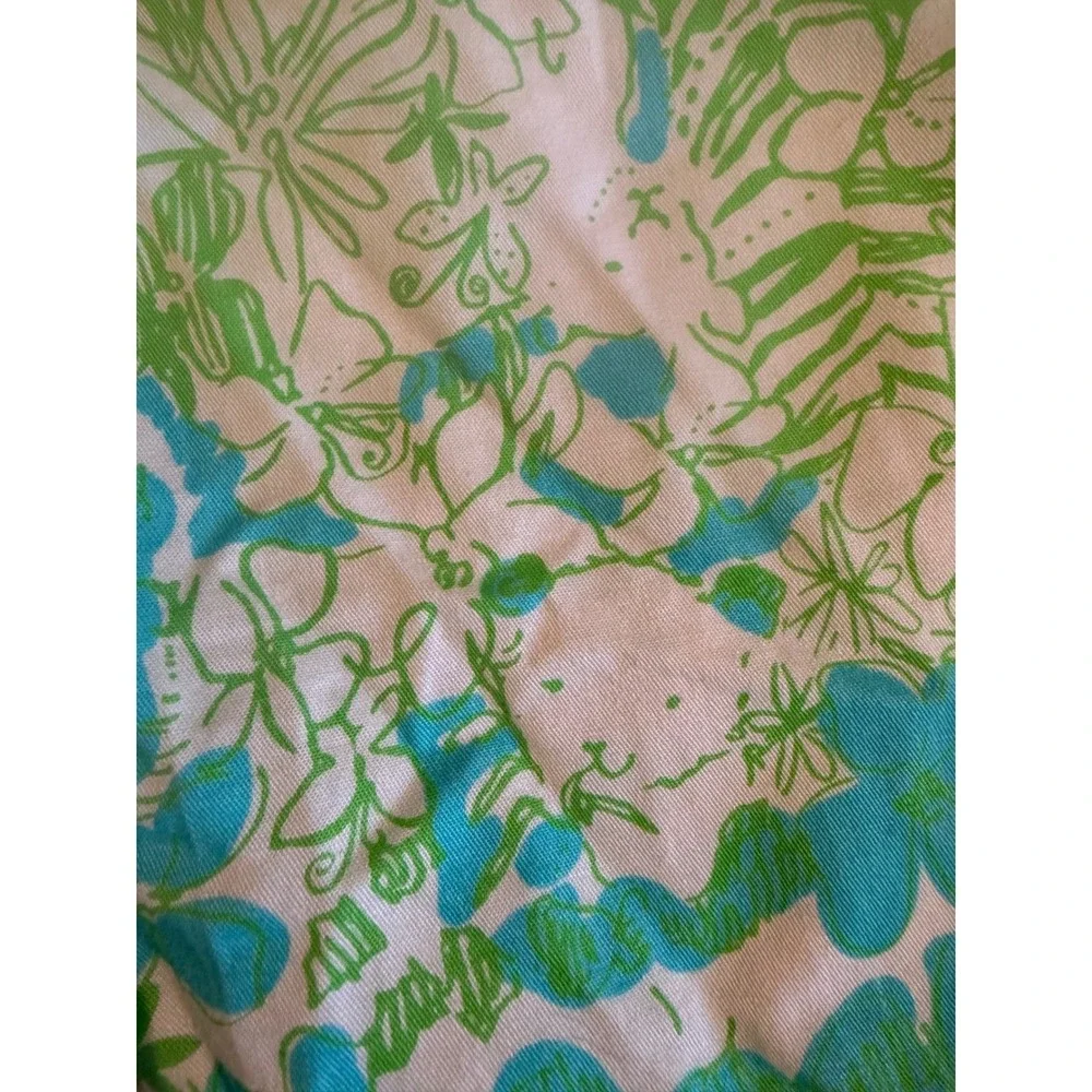 Lilly Pulitzer The Chipper Short Women 8 Blue Green Floral Tropical Chino Shorts - Picture 6 of 6